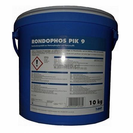 BWT RONDOPHOS PIK 9-  podwyższenie odczynu pH, wiązanie twardości resztkowej, wiązanie tlenu 
Obszar stosowania: systemy grzewcze wody ciepłej (możliwość zastosowania również do wody gorącej)
