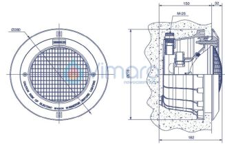 Lampa basenowa EURO pokrywa stalowa LED Diamond PLUS (światło RGB) - 3