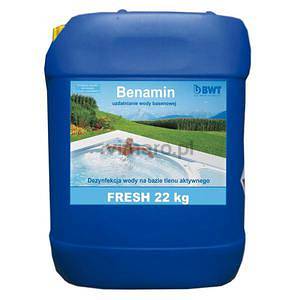 BWT Benamin Fresh - płynny preparat na bazie aktywnego tlenu, przeznaczony do automatycznego dozowania. Dezynfekcja tlenowa - brak nieprzyjemnego zapachu chloru. Opakowanie 22 kg.

Kontakt:
tel. 604 551 268, e-mail: biuro@vimaro.pl